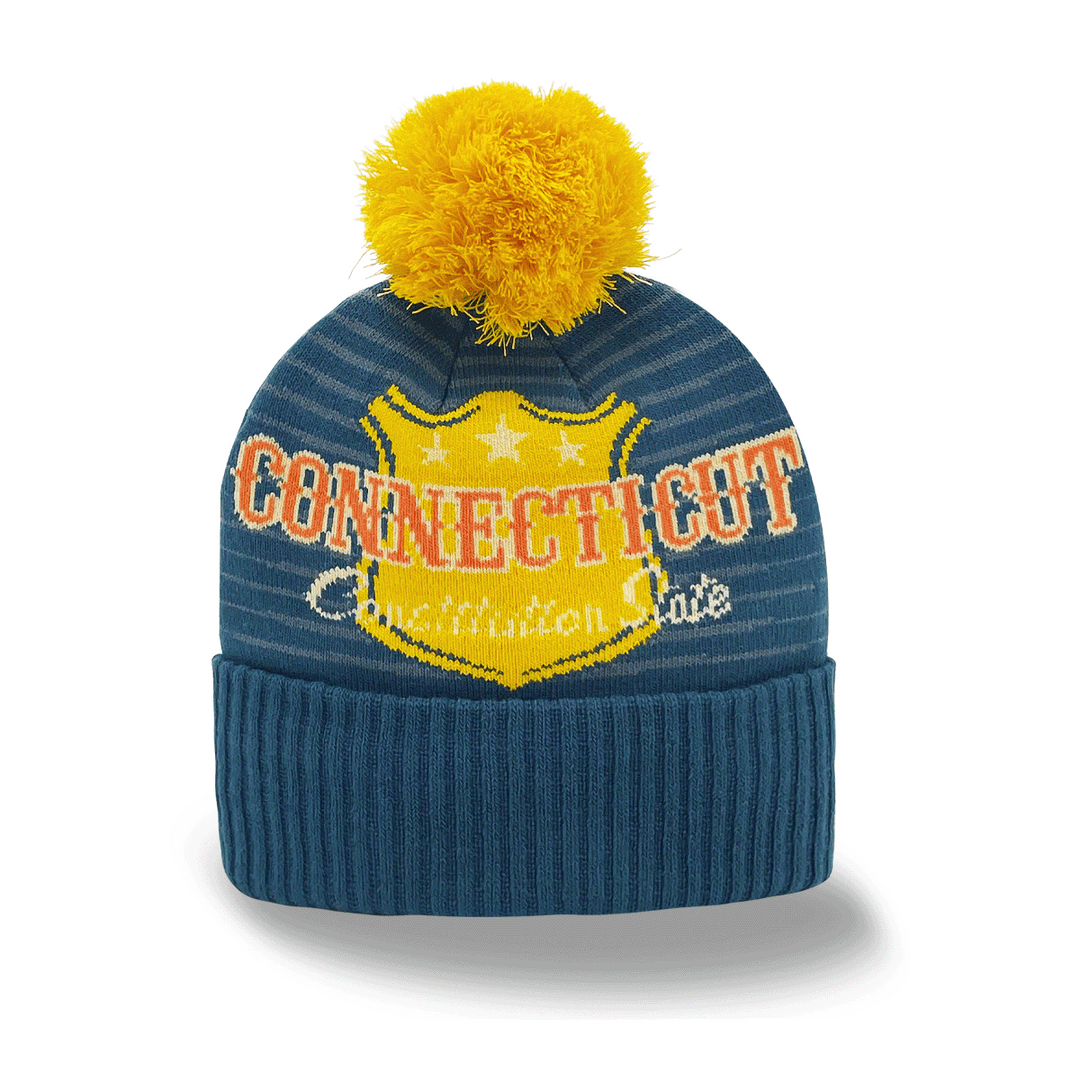 Connecticut Shield Pom Beanie