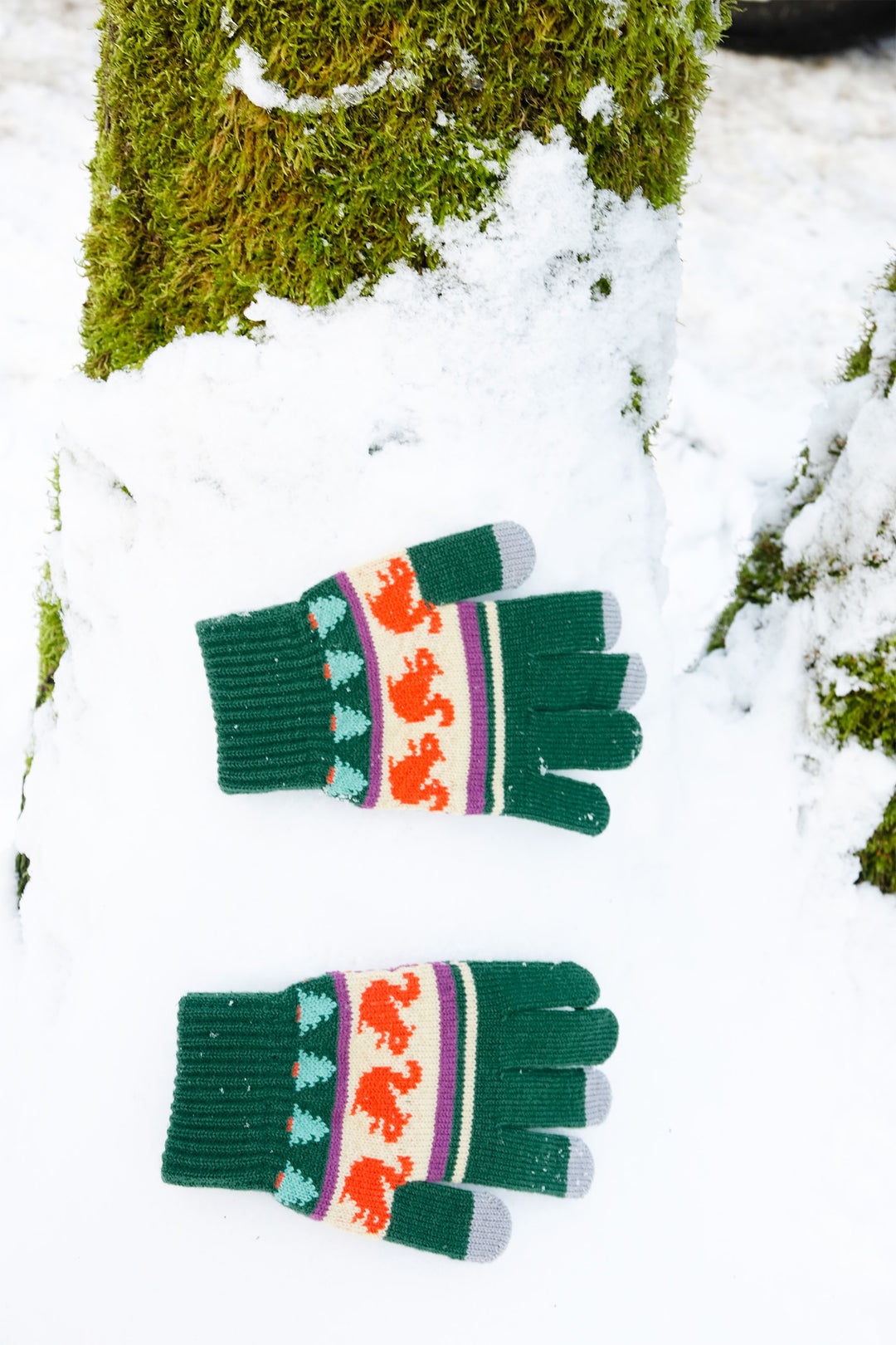 Forest Squirrel Knit Gloves