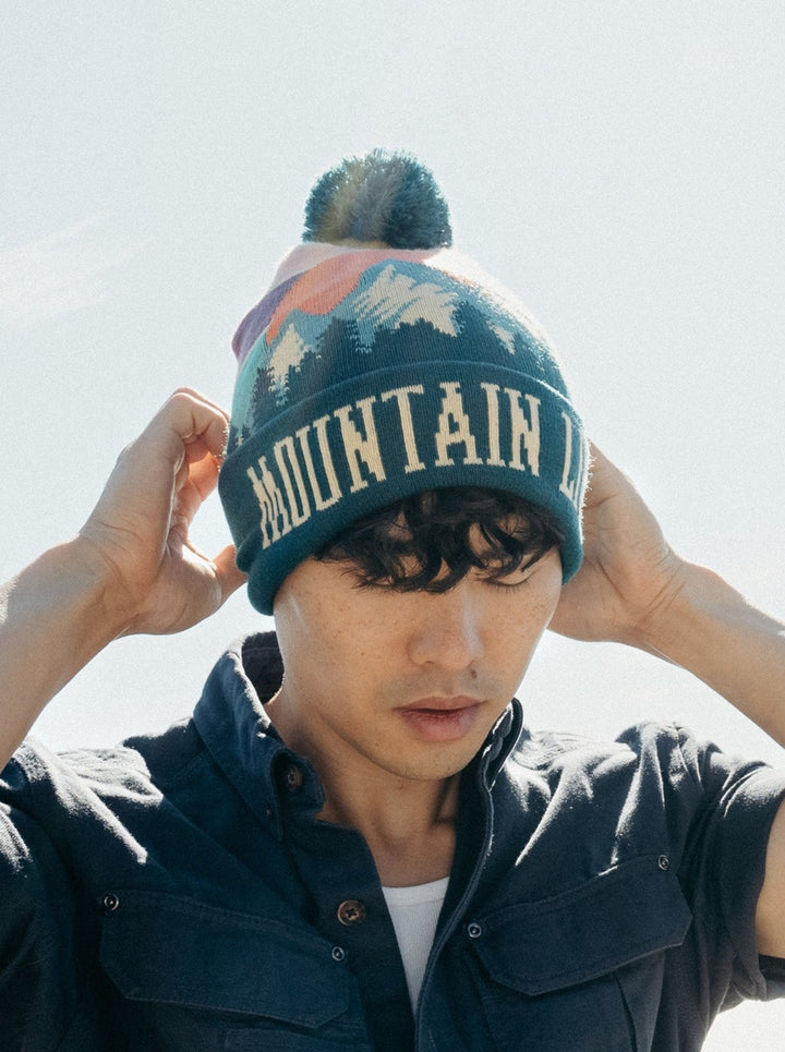 Mountain Life PomPom Beanie