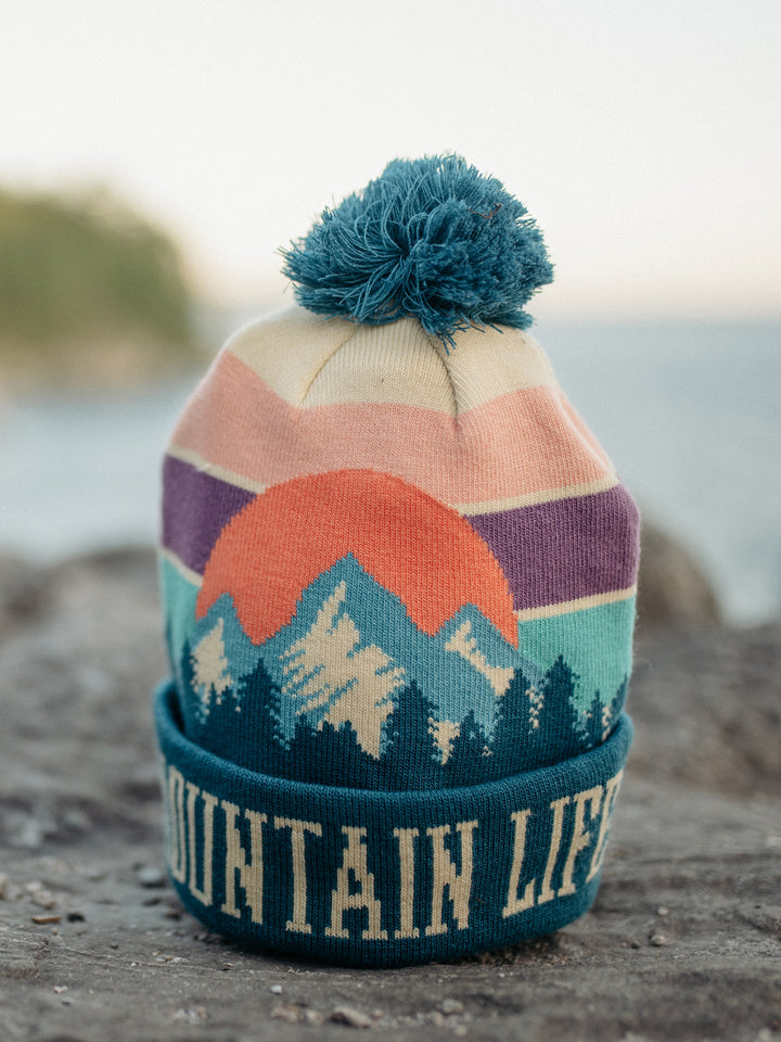 Mountain Life PomPom Beanie